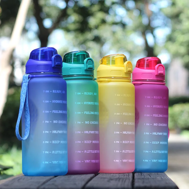 2200ml Amazon Hot Sales Plastic Water Bottle Colorful PC Large Capacity Sports Bottle with the Handle and Straw