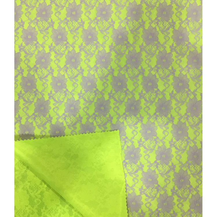 High End Latest Multi Colors Green Double Layers Bonded Banquet Lace Fabric
