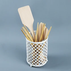 White Metal Metal Wire Restaurant Hotel Decor Cutlery Kitchen Utensil Stand Scoop Spoon Knife Chopsticks Table Cutlery Holder