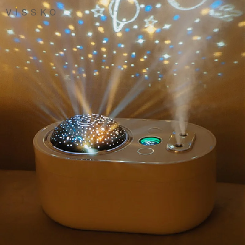 Vissko 1000 мл вместительный резервуар для воды Рождественский подарок детский ночник Романтический проектор двойной выходной увлажнитель