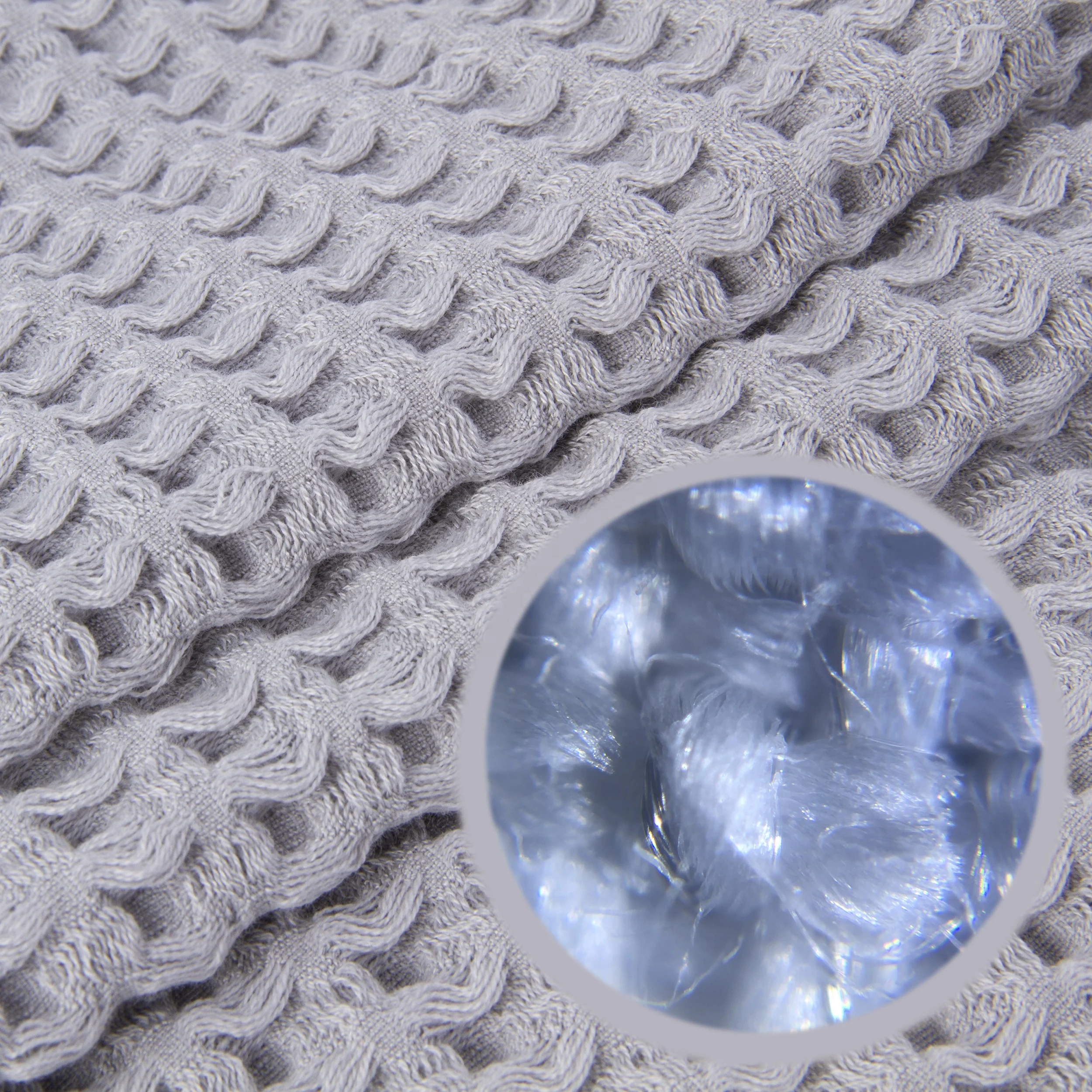 Anti Bacterial/Anti Odor/Anti Microbial Fabric Silver/Titanium/Cotton Waffle Face Towel