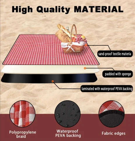 Оптовая продажа, складное одеяло для пляжа и пикника с индивидуальным логотипом BSCI