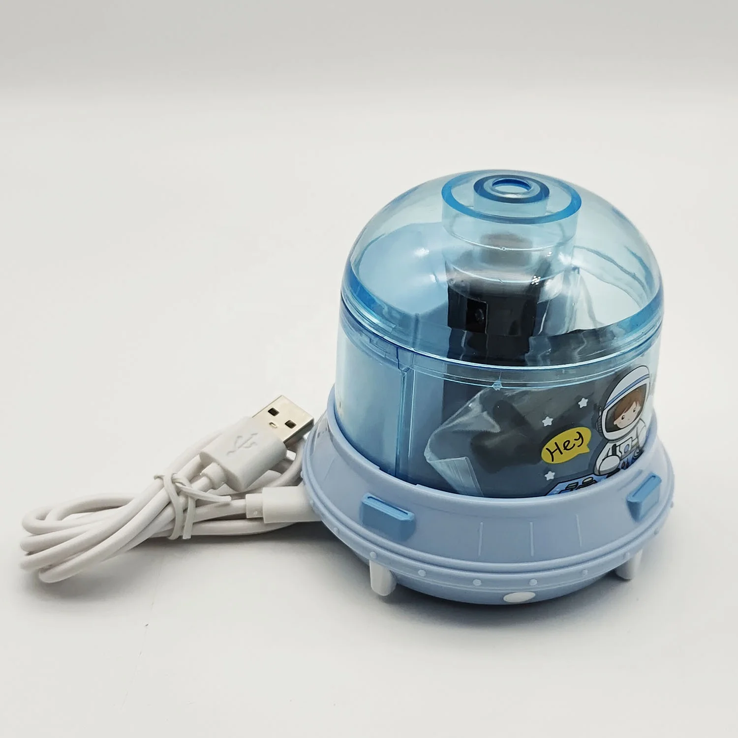 Мини офис мультфильм автоматический USB Аккумулятор Электрический студент Авто sacapunta канцелярских принадлежностей пластиковый космический корабль синий точилка