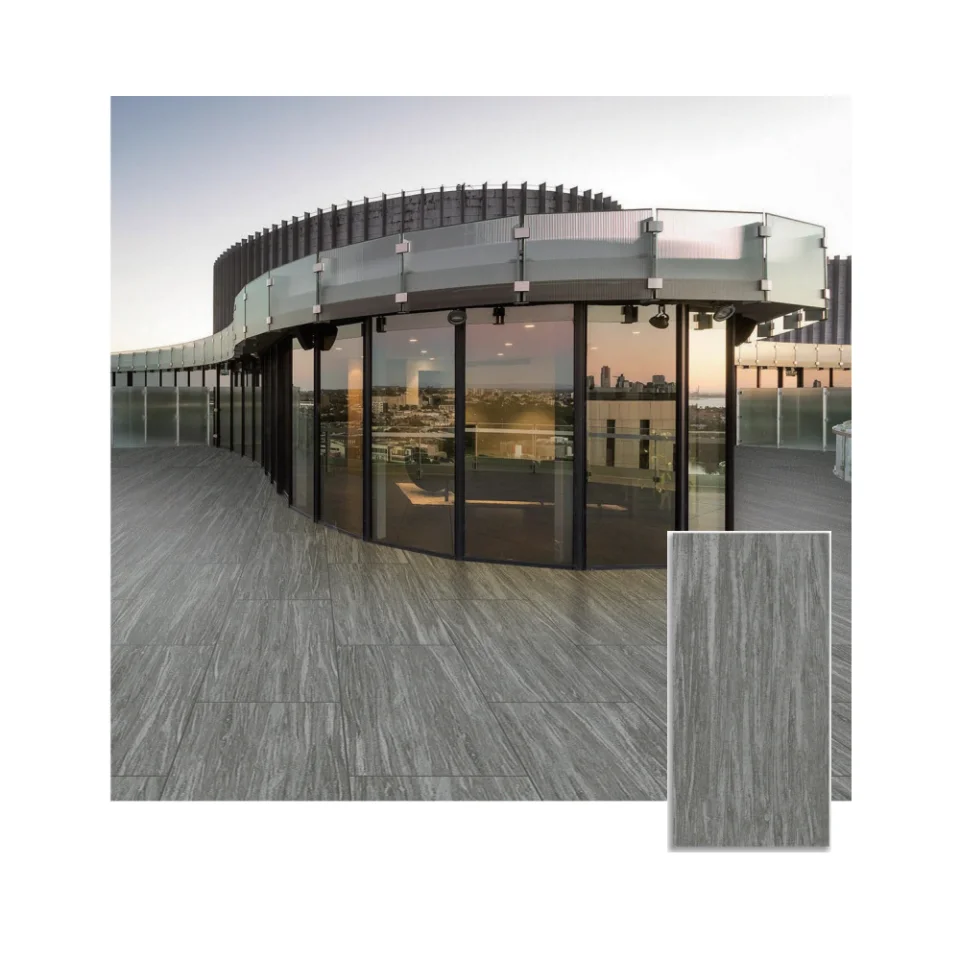 Outdoor Balcony Garden Terrace 60x120x2 cm Outdoor Thick Floor Tiles Matte Finish Wood Grain Pave Flooring Porcelain Tile