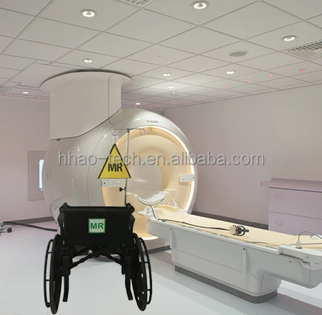 MR SAFE Plastic wheelchair factory/ for MR room use 7.0 Tesla MR equipment/CE certified