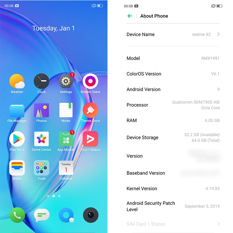
Realme X2 X 2 6.4'AMOLED Screen Phone SN 730G 8/128GB 64MP Quad Camera NFC Cellphone OPPO VOOC 30W Fast Charger 