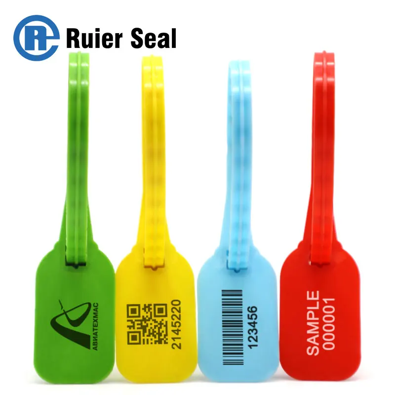 REP205  tamper thief plastic seal hs code plastic seal lock red color off white zip tag