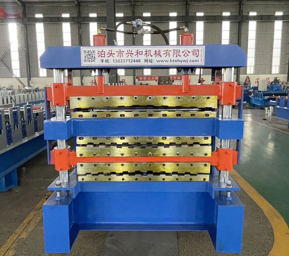 Three Layers Metal Sheets Corrugated and Trapezoid Roofing Tile Roll Forming Making Machine