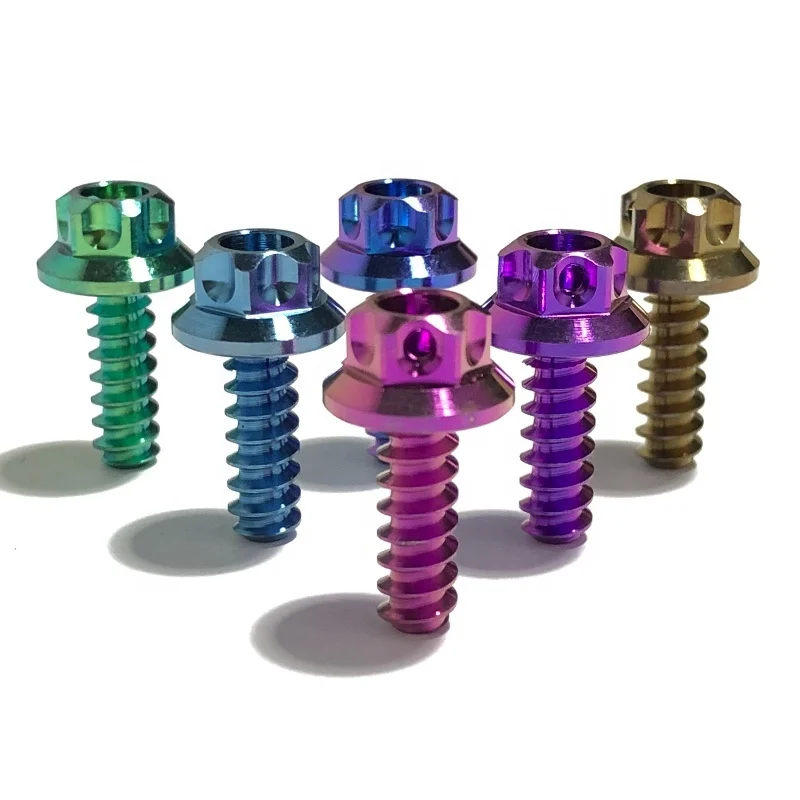 M5 x 15mm GR5 Titanium Alloy Self Tapping Flange head Torx Screws Bolts For Motorcycle