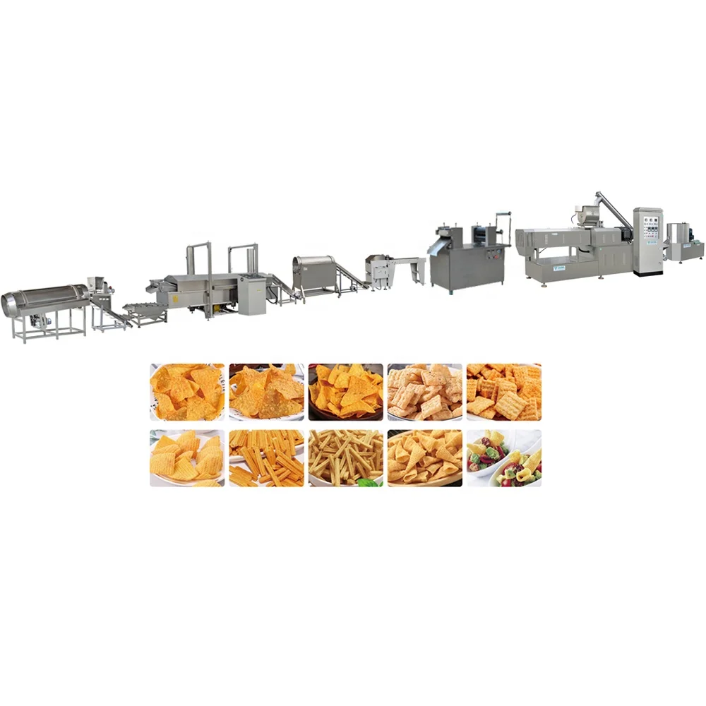 Factory Supply Professional  Manufacturer Industrial Corn Tortilla Doritos Chips Snack Food Making Machine