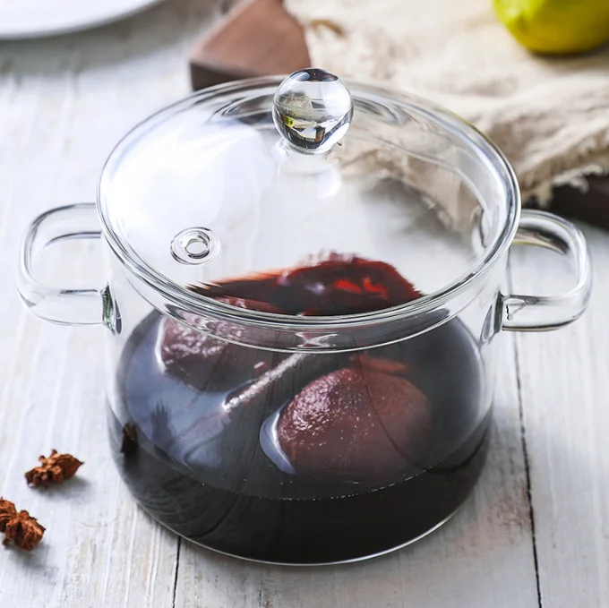 Heat directly Handmade kitchen cooking  pot glass pan