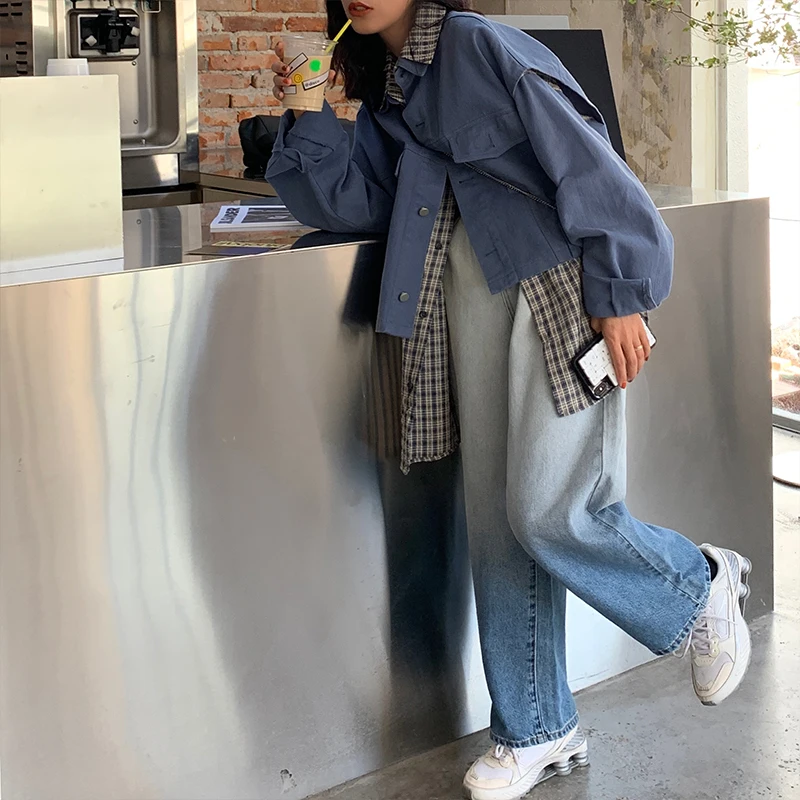 
High quality gradient straight-leg jeans for women wide leg straight leg jeans 