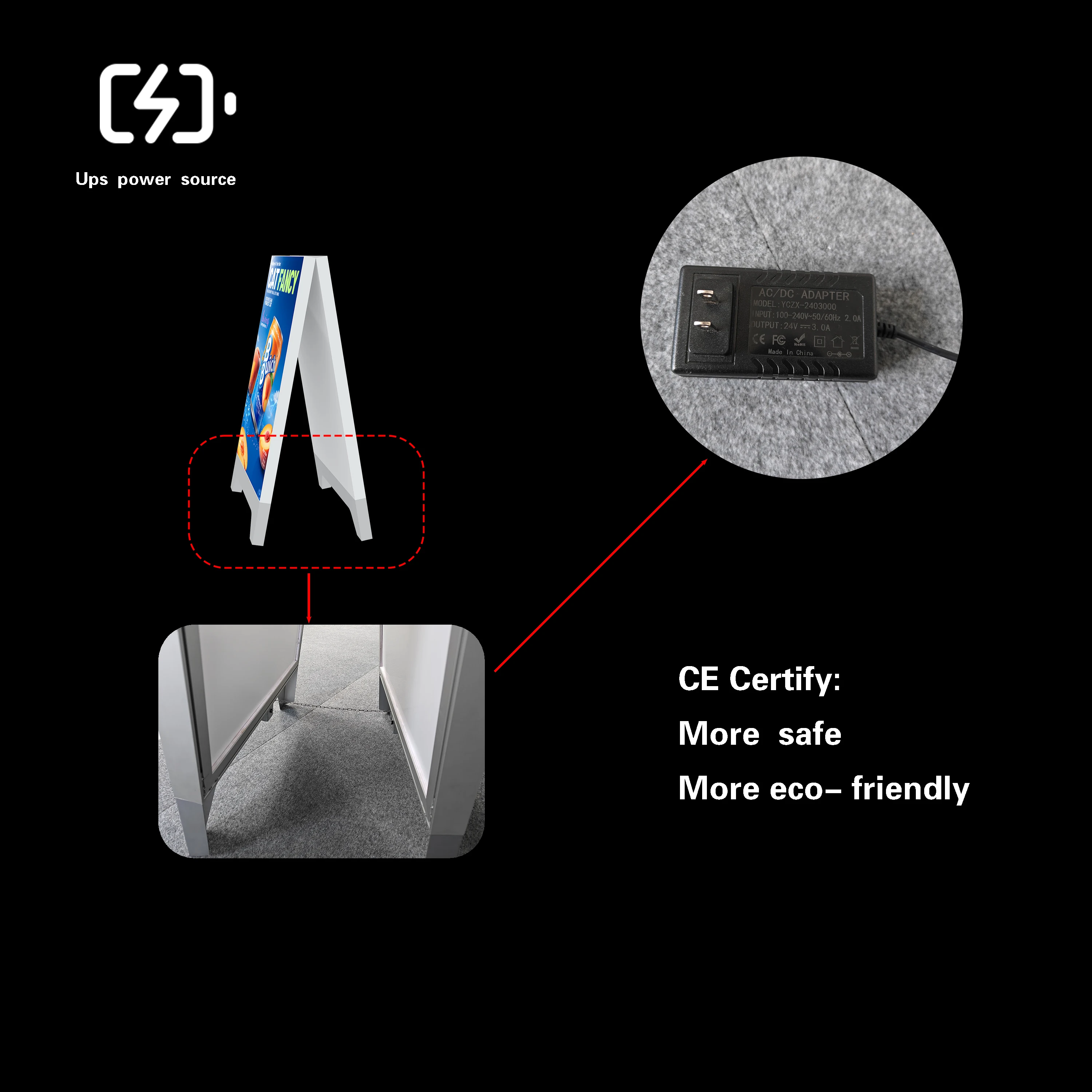 A-NEW Factory SEG Poster Outdoor Floor Stand Advertising LED Poster Aluminum Frame Show