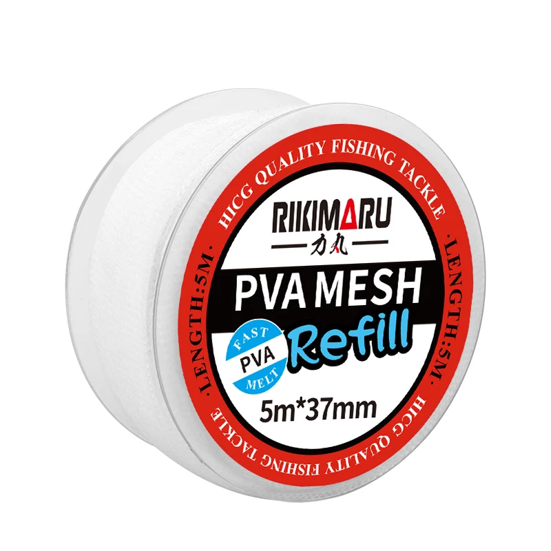 PVA Mesh Spool & Bag Packaging Water Dissolved Fast Slow Melt Net 5m For Angling Bait 18 25 37 44cm Feeder Fishing Supply