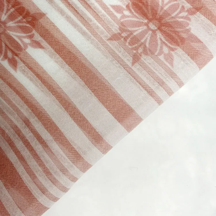 Harvest 100% polyester floral printing floral stripe chiffon for summer items