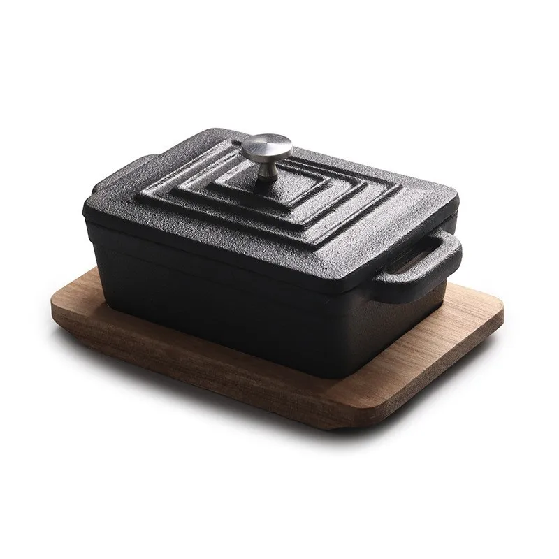 Mini Dutch Oven Small Iron Cocotte Black Dutch Oven Pot with Lid and Dual Handles Cast Iron Pot for Stovetop Use Marinate