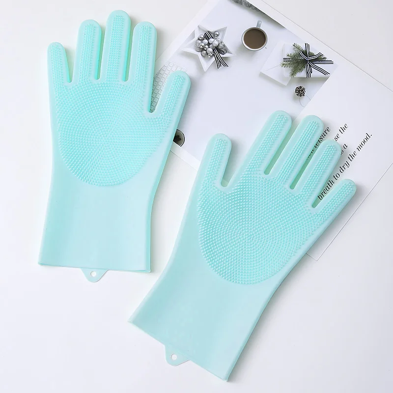 Pet Grooming Tools Silicone Five Finger Design Pet Bathing Gloves for Cats and Dogs