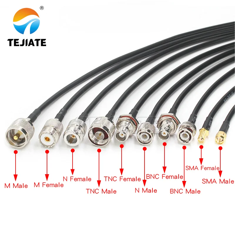 Rg142 50 Ohm Stainless steel Flexible Rf Coax Cable Sma Male To Sma Male Rg142 Coaxial Cable Connector Cable Assembly