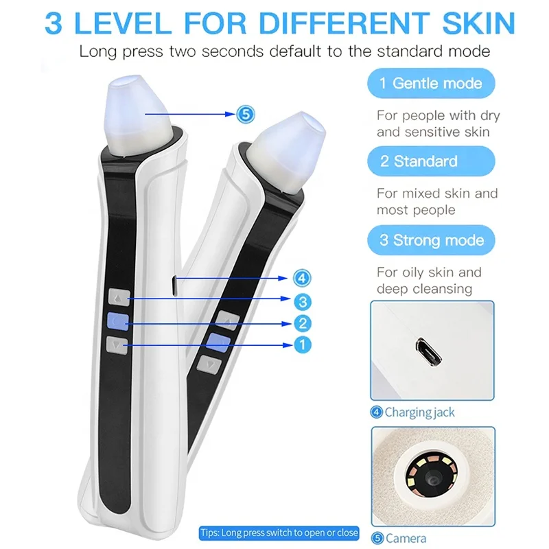 2021 Microscope Camera WiFi Visual HD Phone 1080P Display Pore Clean Vacuum Suction Blackhead Removal Instrument