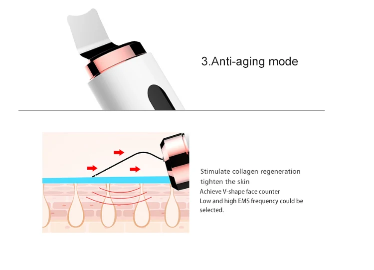 Multi-functional Skin Scrubber Red/Blue Light Therapy, Galvanic Ion, Micro-current Face Lift Pore Extractor