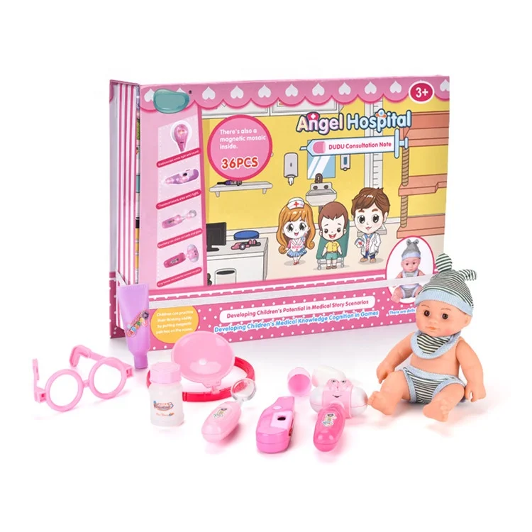 Children Educational Magnetic Doctor Supplies Puzzle And Acousto-Optic Medical Equipment Toys