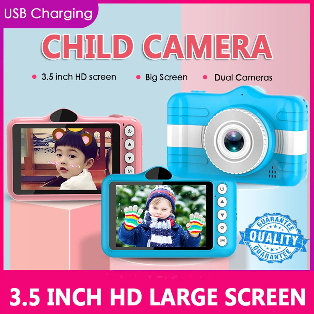 3.5 Inch Digital Camera Mini Camera Kids Educational Toys for Children Baby Gifts Birthday Gift 1080P Projection Video Camera