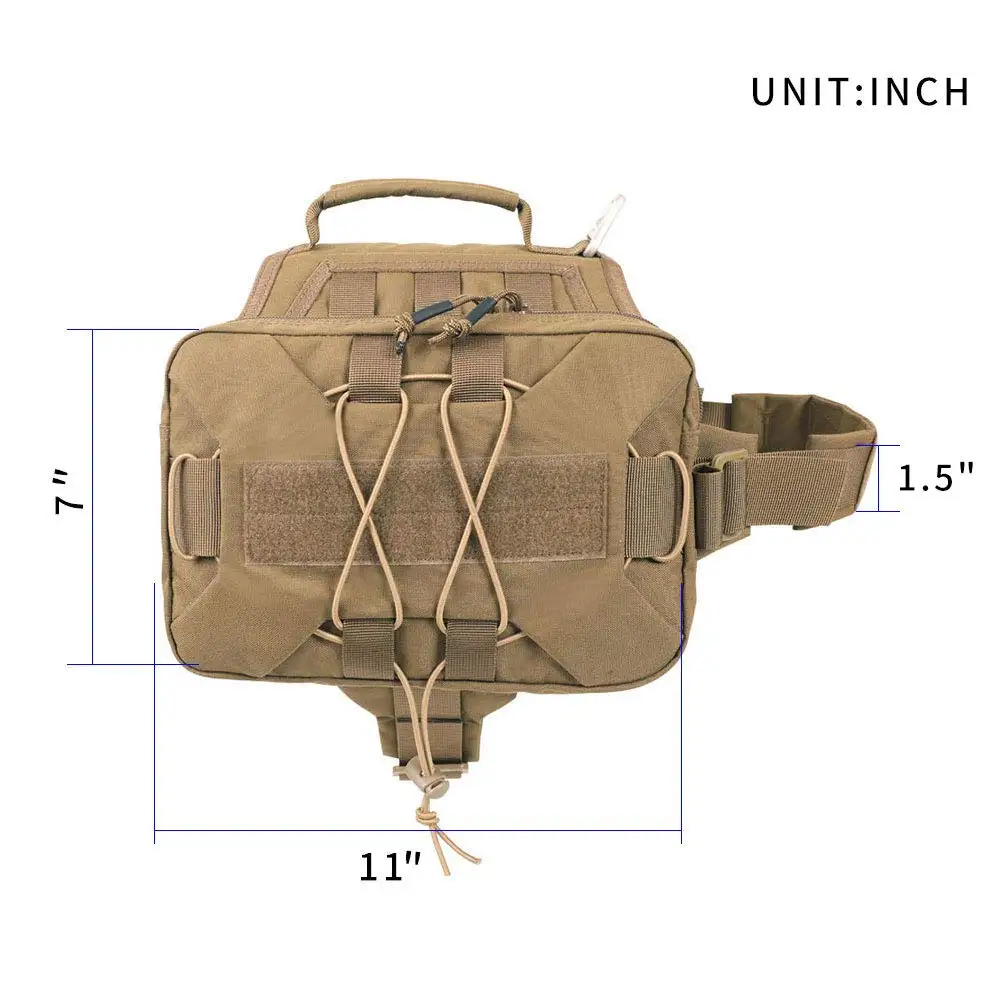 Custom wholesale private logo large dog pack hound dog saddle bag dog vest harness backpack with bag large