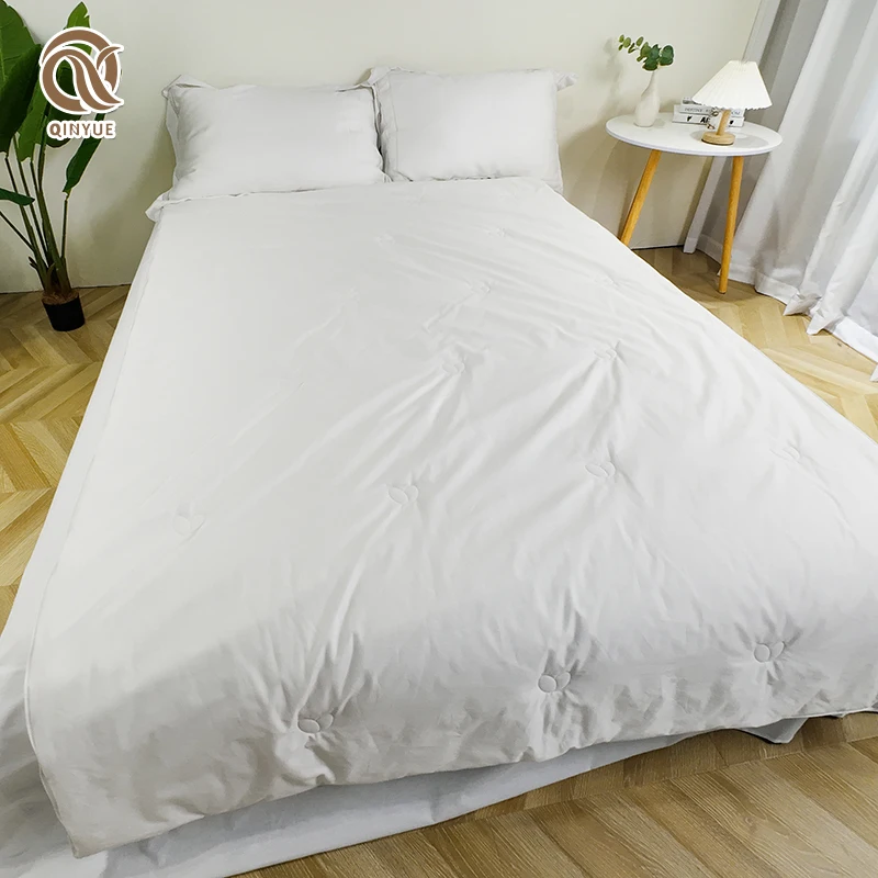 silk quilt luxury modern style 100% organic cotton fabric silk filling comforters bedding sets customized for bedroom and hotel