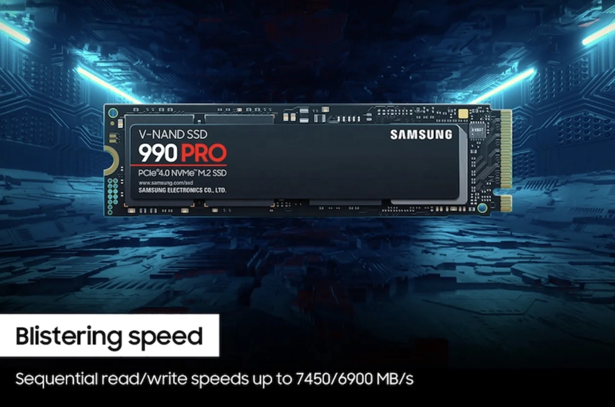 SAMSUNG 990 PRO M.2 PCIe4.0 NVMe SSD 1TB Internal Solid State Hard Drive, Fastest Speed for Gaming, Heat Control, Direct Storage