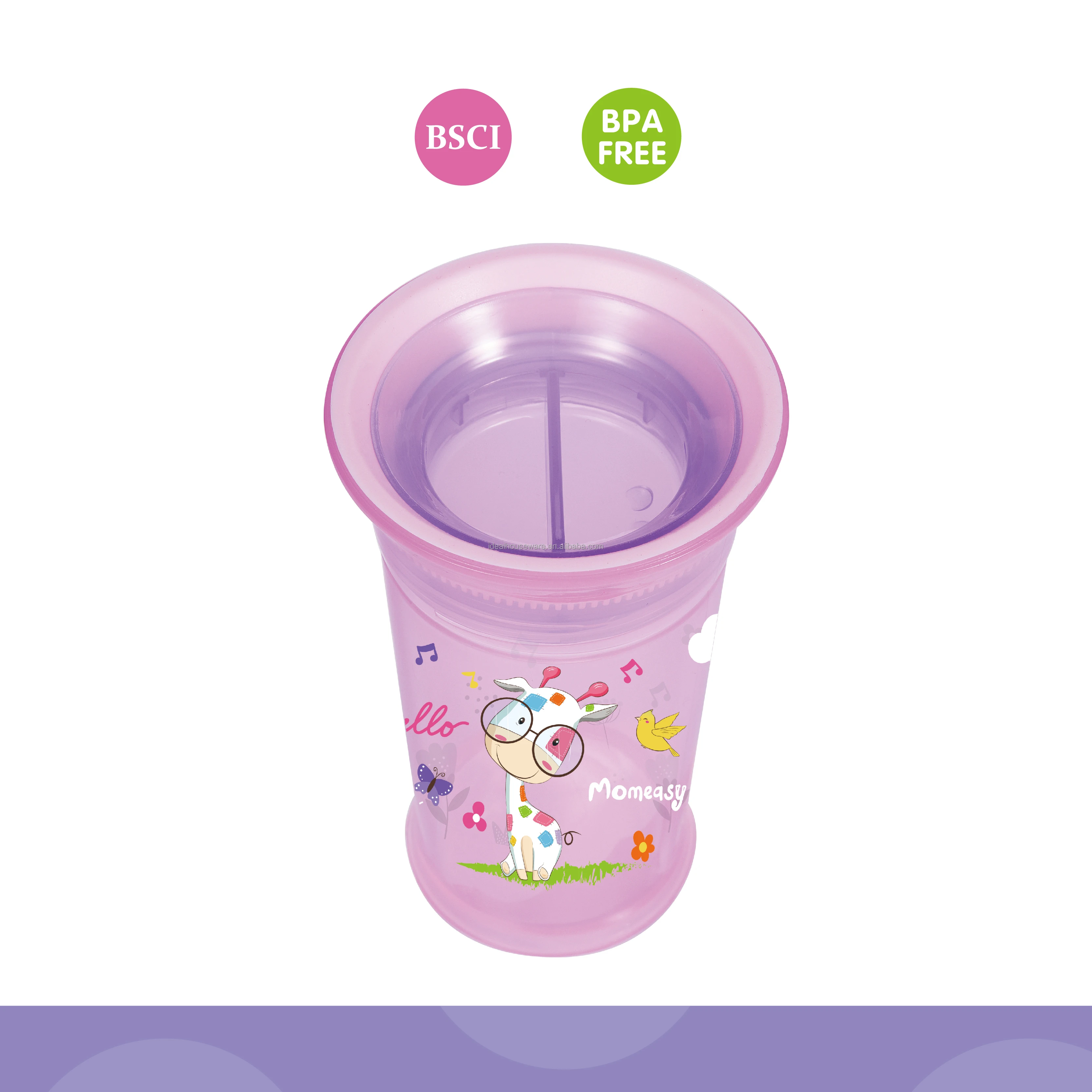 9oz /270ml PP Baby 360 Degree Natural Drinking Cup With Double Handle