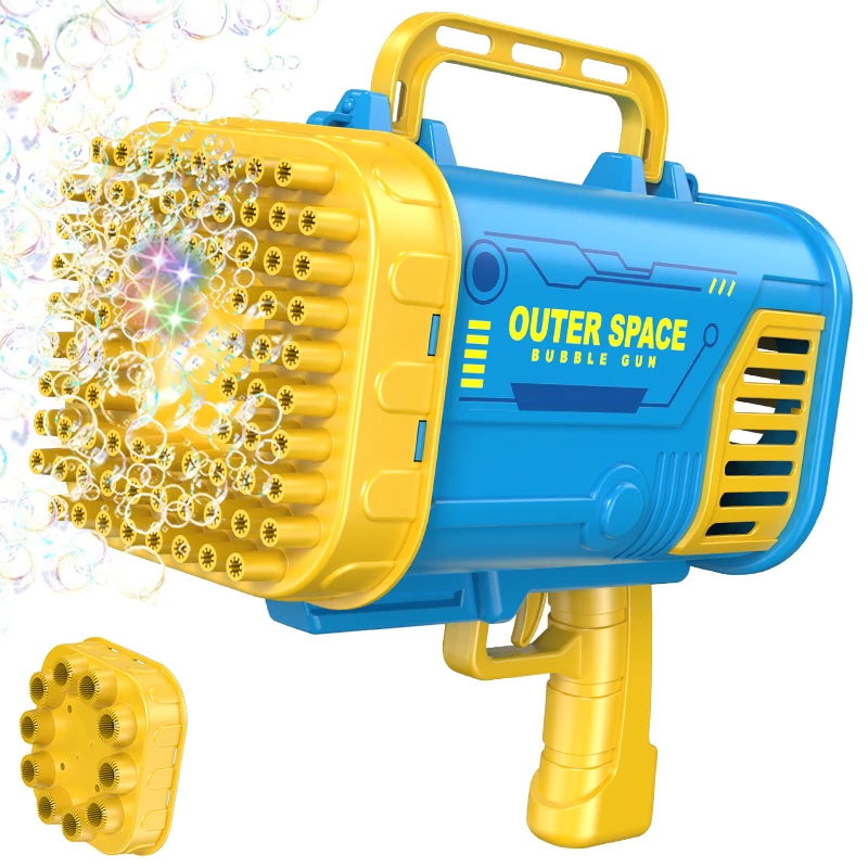 Glow Light Up Bubbles Blaster Blower Toys 80 Holes 10 Holes Bazooka Gatling Cheap Led Flashing Automatic Bubble Shooter Gun Toy