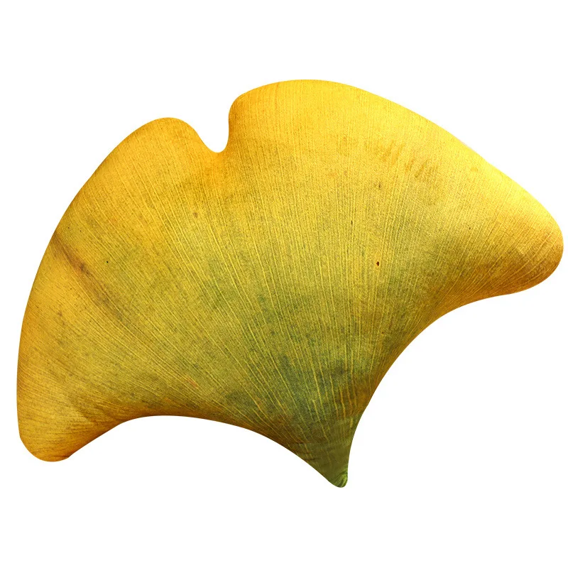 Simulated Leaf Pillow Cartoon Maple Leaf Ginkgo Green Leaf Plush Toy Cushion Sofa Plant Prop Waist Pillow