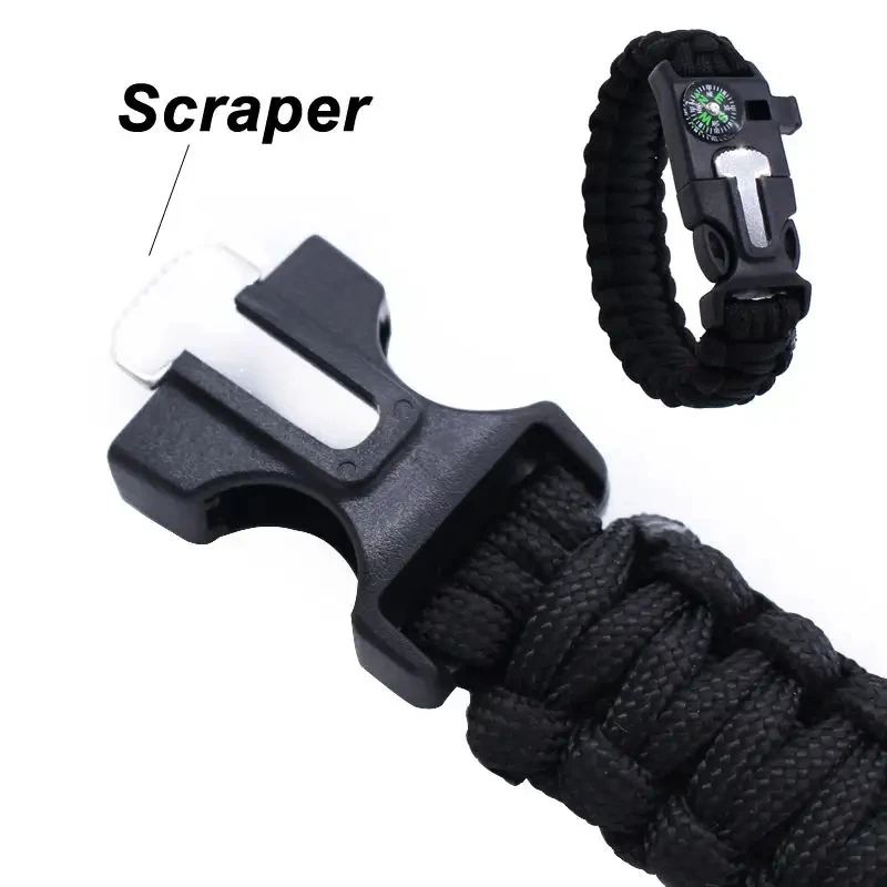 Wholesale Outdoor Custom Logo Tactical Emergency Rope Adjustable Survival Bracelet 550 Accessories