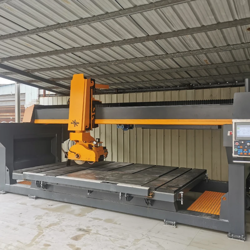 Multi function  5-axis cnc granite bridge saw stone cutting machine tile cutter polishing cutting edging