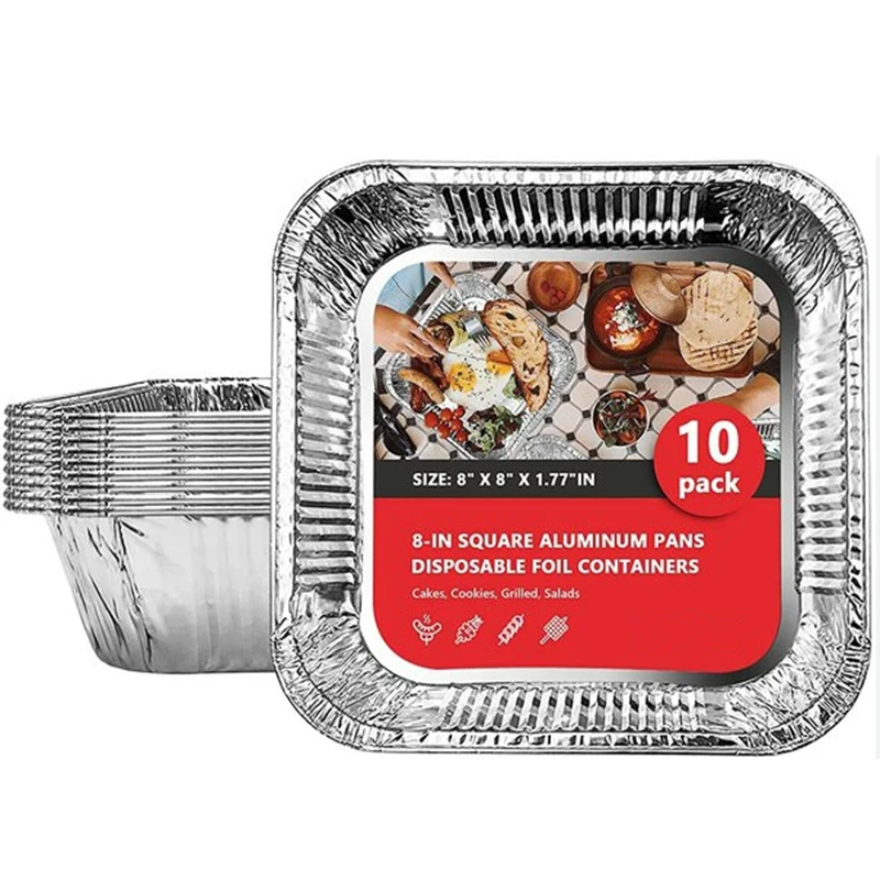 9x13 Half Size 10pack 20pack 50pack Disposable Rectangle Aluminum Foil Food Containers/Pans/Trays With Lids