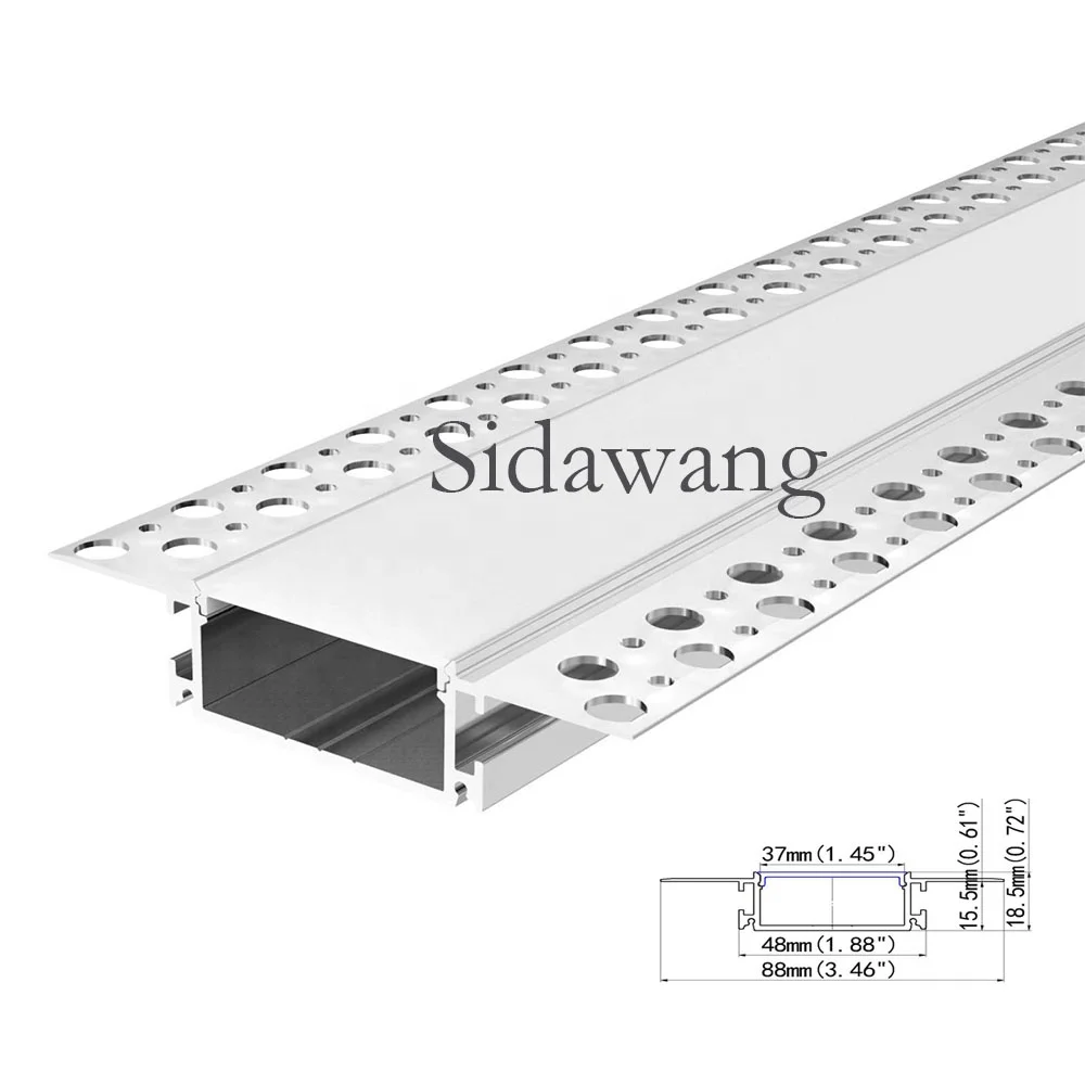 Led Drywall Aluminum Channel, Gypsum Led Profile, Plaster Led Recessed Aluminium Track