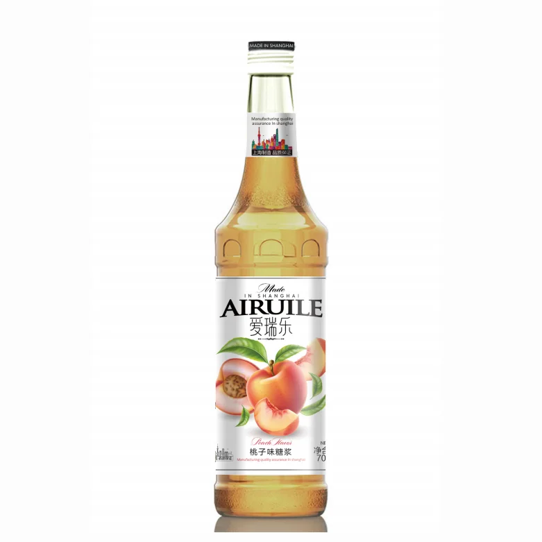 700ml beverage ingredient concentrated syrup peach flavor syrup for beverage & cocktail