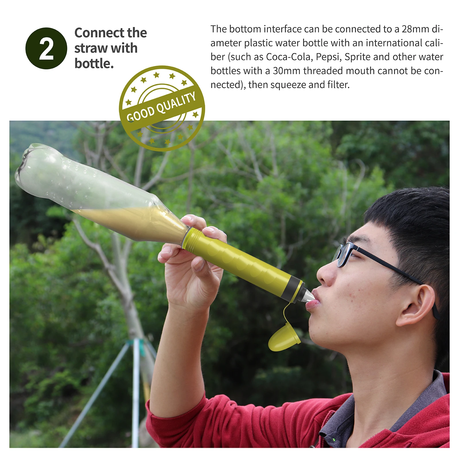 outdoor survival outdoor purification straw cartridge Mini backpacking outdoor water filter straw