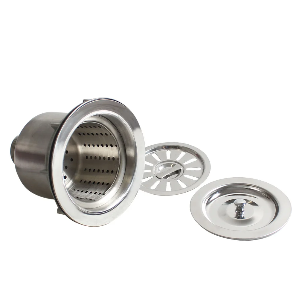 140 Mm Kitchen Basket Sink Strainer Anti-odor Drains Sink Filter Waste Stainless Steel Modern Polished Kitchen Water Pipe