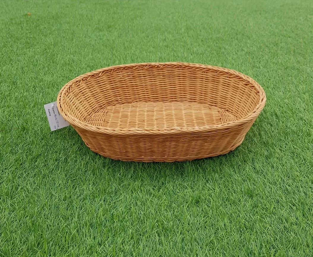 Best quality cheap wholesale woven oval rattan storage basket from vietnam