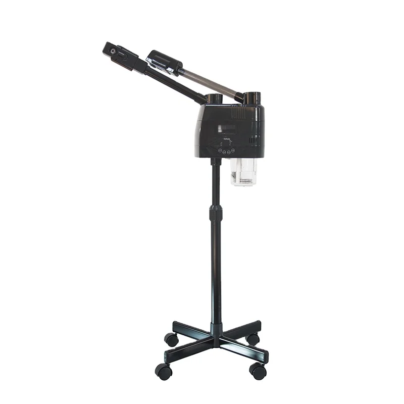 Guangdong cheap professional all black skin moisture hot and cool ozone facial face sauna machine