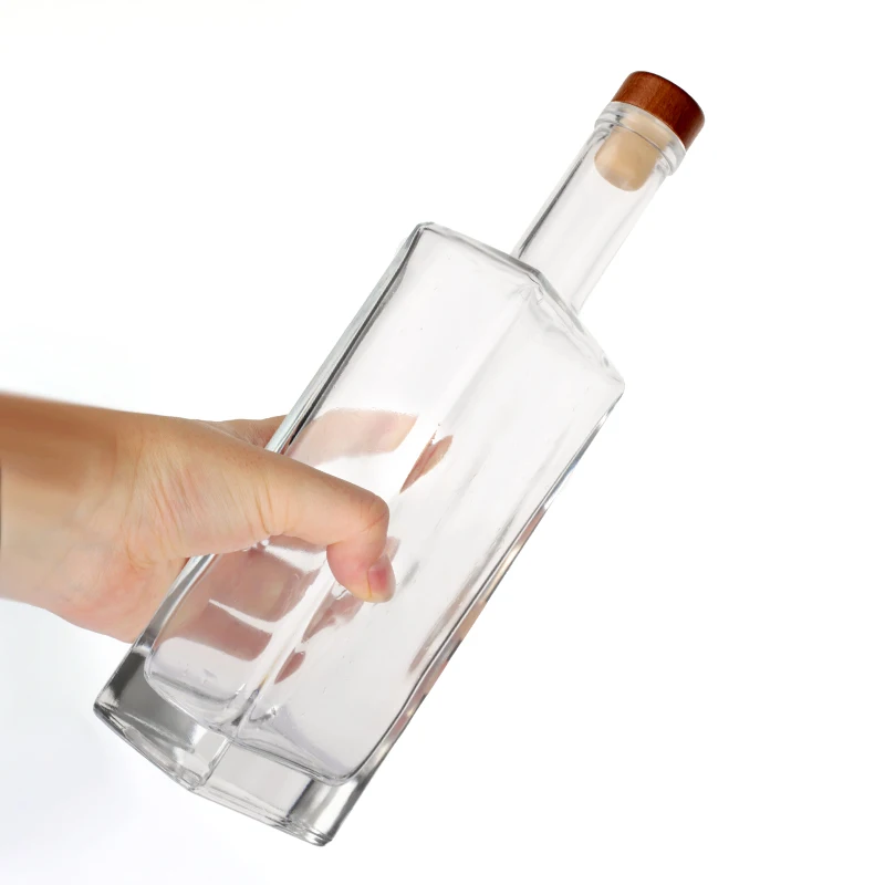DAS Square empty liquor glass bottle 500ml super flint glass spirit bottle packaging for vodka
