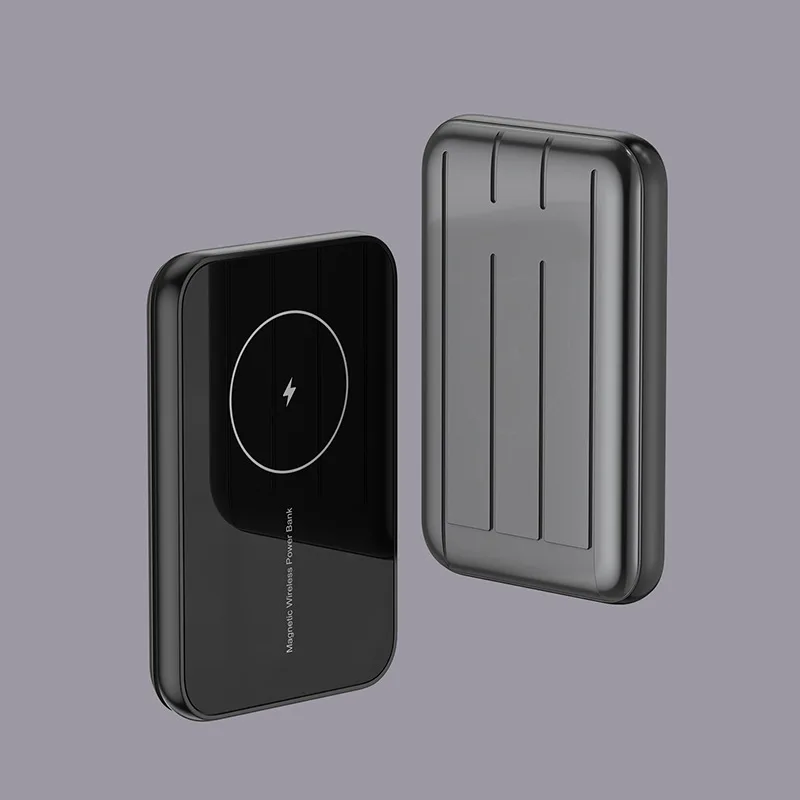 
2021 Universal 5000Mah One Step Charging-Mini Wireless Powerbank Magnetic Thin Portable 3In1 Magsafing Power Bank 