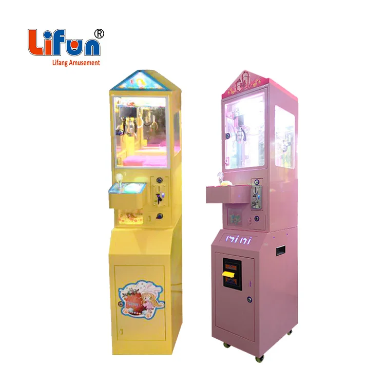 Lifang custom design coin operated small toy claw crane vending machine mini claw machine with dollar bill acceptor