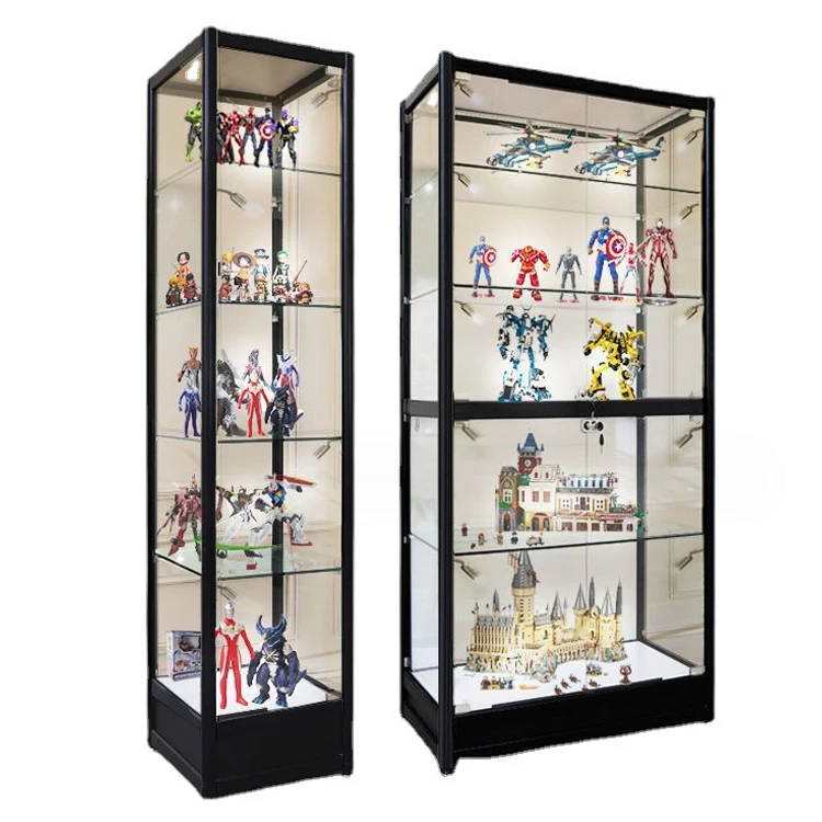 Custom retail tobacco shop display cabinet Lockable aluminum frame glass display cabinet