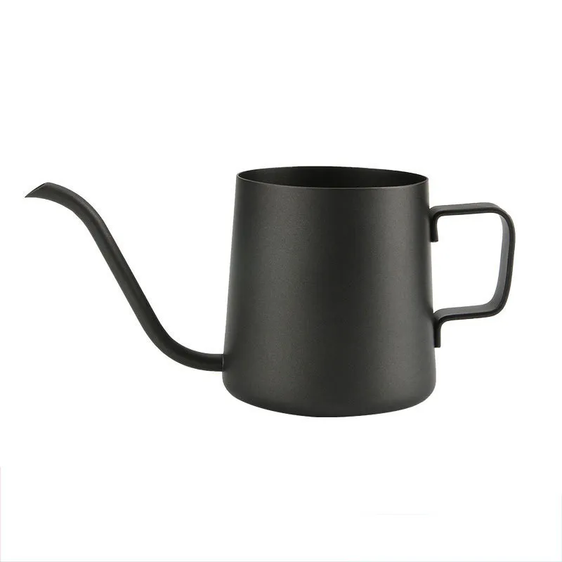 250ml black 304 Stainless Steel coffee drip pot with Long Gooseneck kettle and handle tea pot