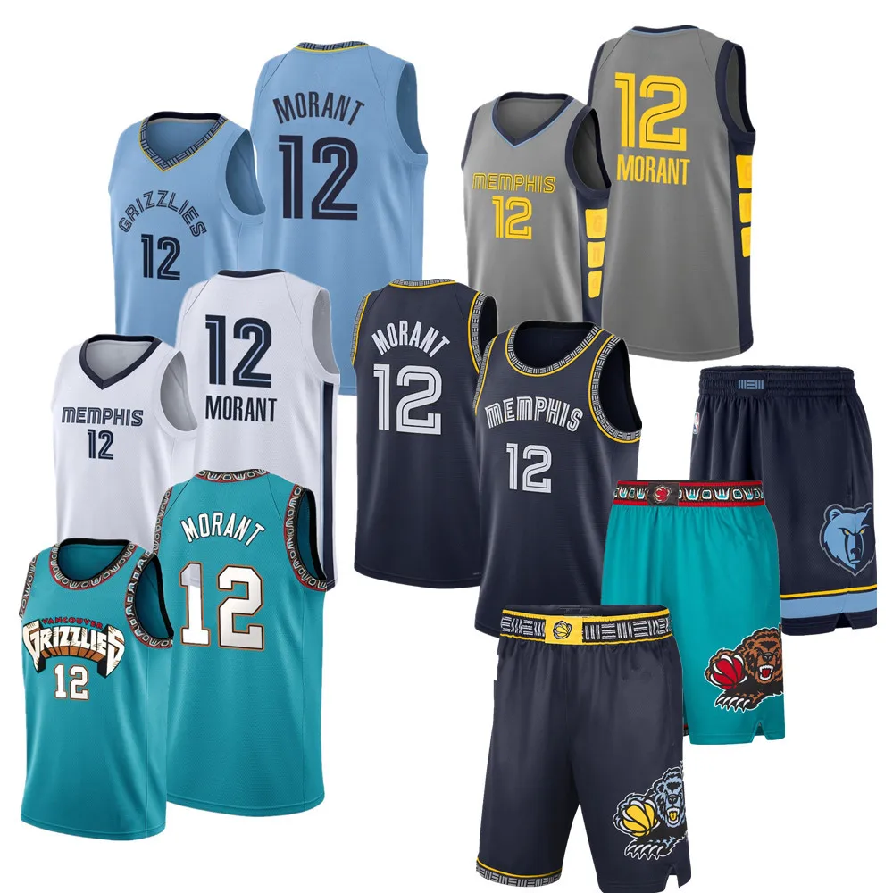 2022 Ja Morant Memphis Jerseys 12 Top Quality Stitched American Basketball Team Jersey Shorts Wholesale Ready To Ship  Navy (1600541386376)