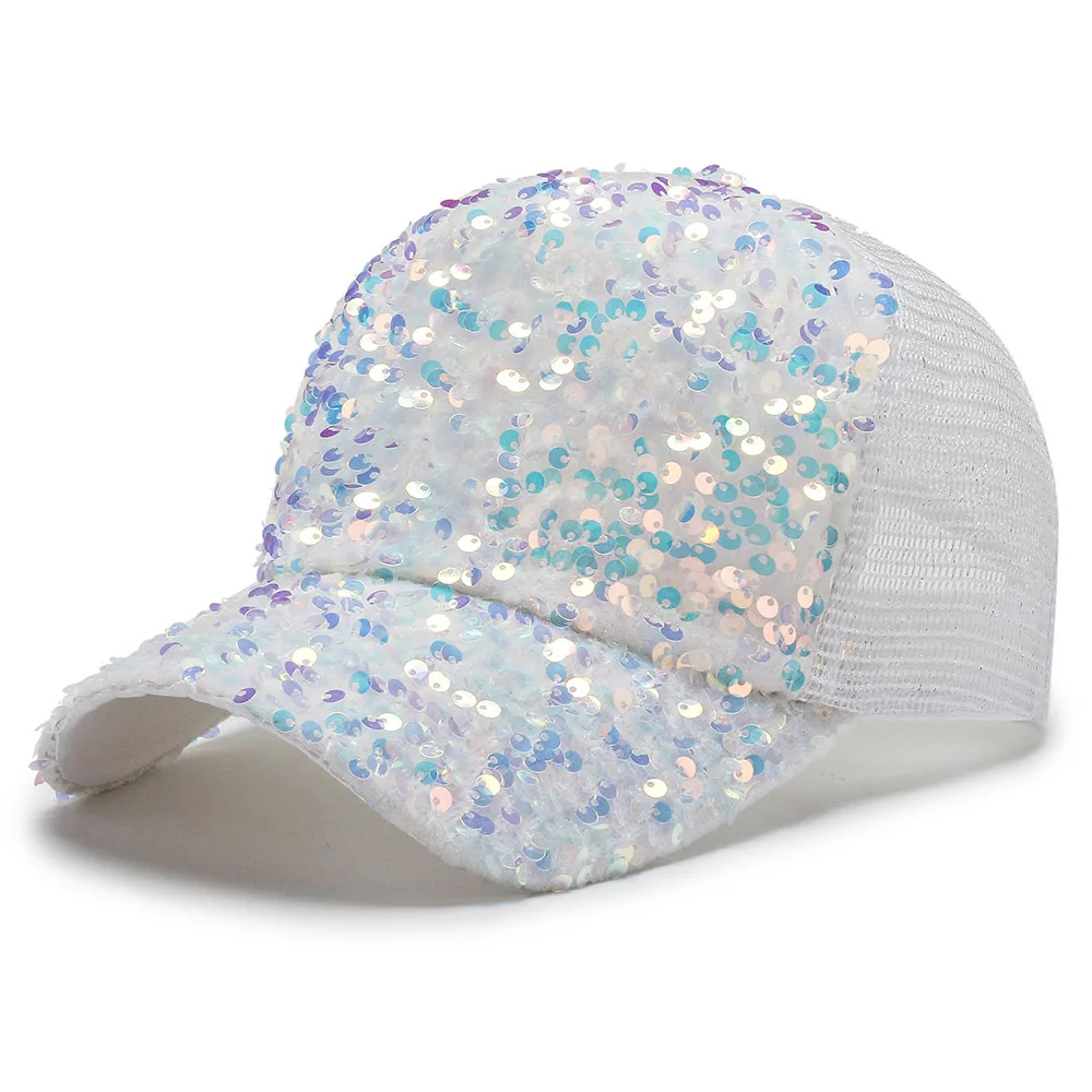 sequin fashion hat black bling  snapback closure baseball cap sequin cap for lady