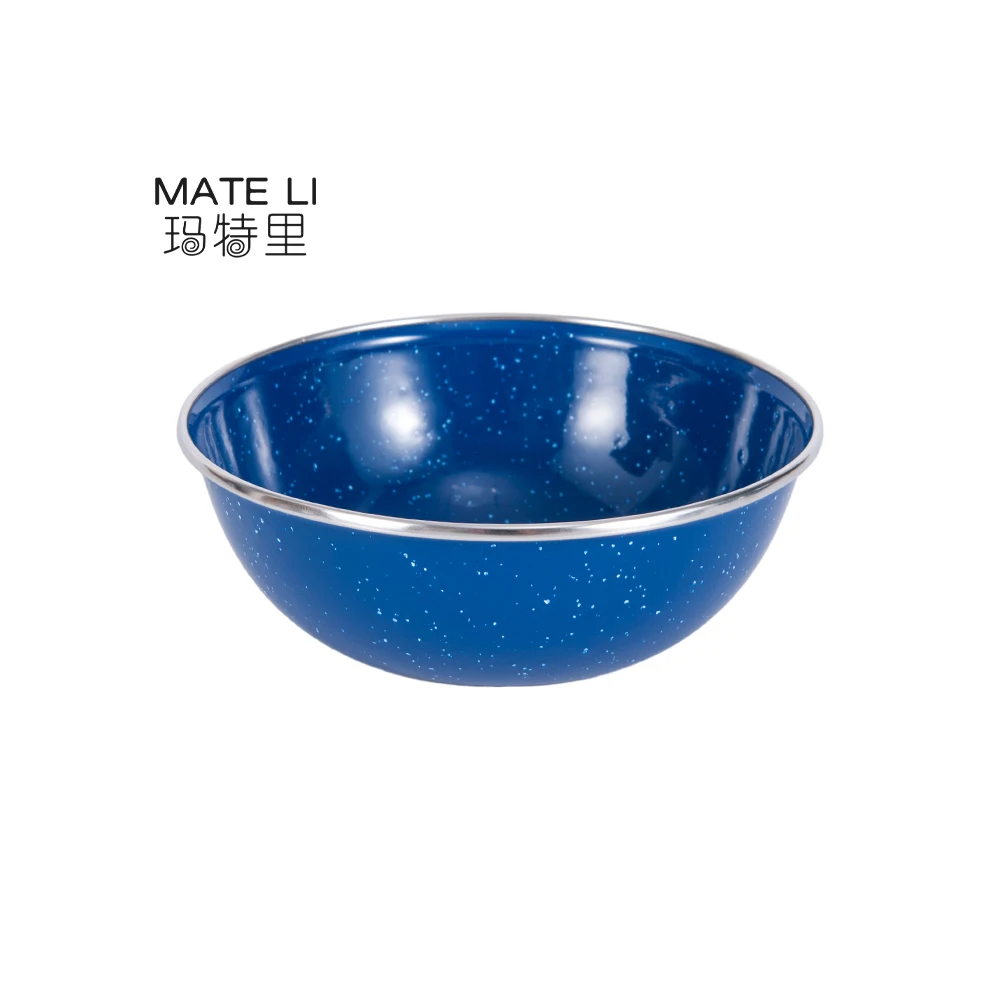 Camping Deluxe 24-Piece Enamel Mug Bowl Plate Dish Tableware Set Picnic Enamel Tableware Set for Family