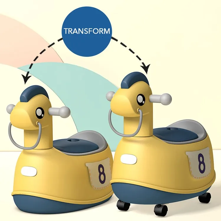 Yozzi Cartoon Horse Sitting Straddle Can Play Music Soft Seat Baby Safety Potty Training Toilet Musi For Babies